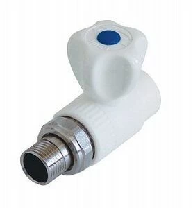 Кран шаровый KALDE D20х3/4" НР прямой с американкой белый