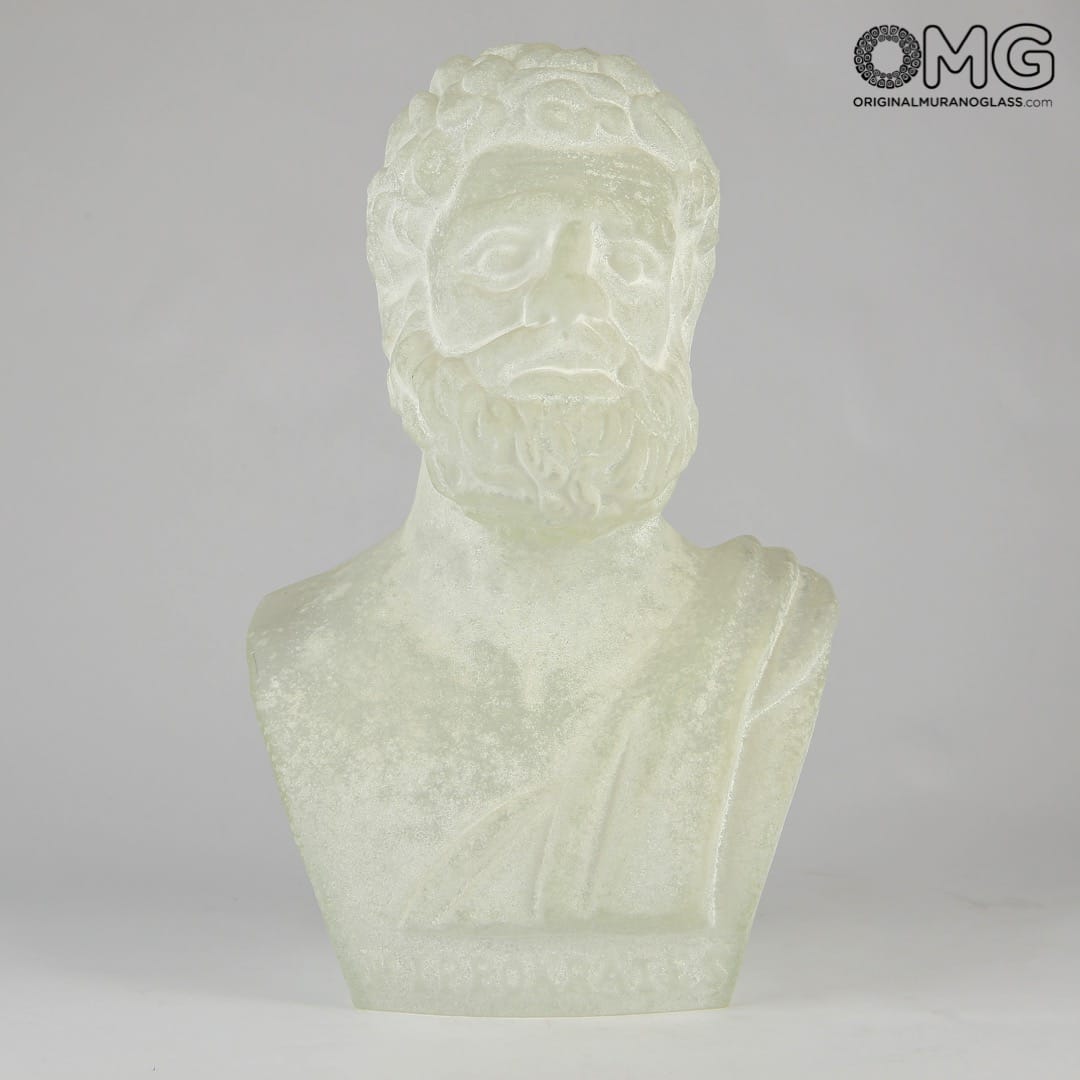 167 ORIGINALMURANOGLASS Скульптура Бюст Гиппократа - автор Pino Signoretto - муранское стекло OMG  см  - Вид №1