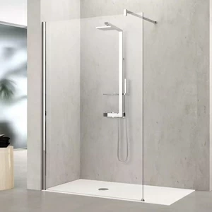 Novellini. Душевой уголок 100x100 см H с хромированным профилем KUADRA