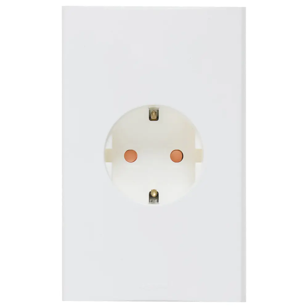 Розетка Legrand Anam Zunis с заземлением, 2 разъема, со шторками, цвет белый STLM-2073187 - Вид №1