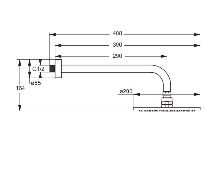 BA193AA Лейка душевая 1-функциональная Ø200 мм VIDIMA SEVA JET  - Вид №1