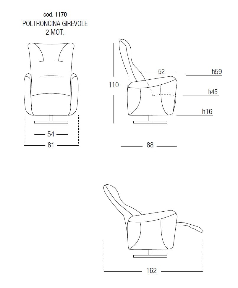 Вращающееся кресло на сиденье из ткани с моторизованными функциями Egoitaliano Mira ARCH-00112355 - Вид №2