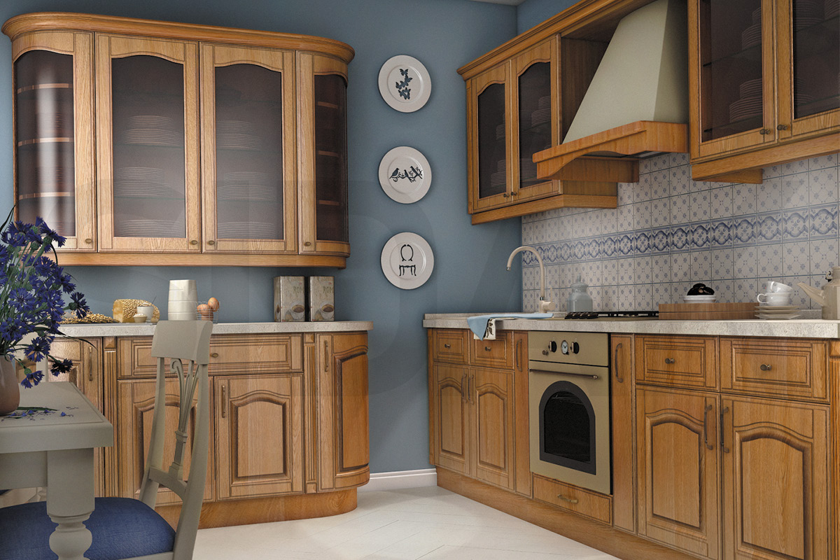 Фасады для кухни Патина Фрезеровка «Оксфорд» Дуб №127 SIDAK SIST2061-227 - Вид №1