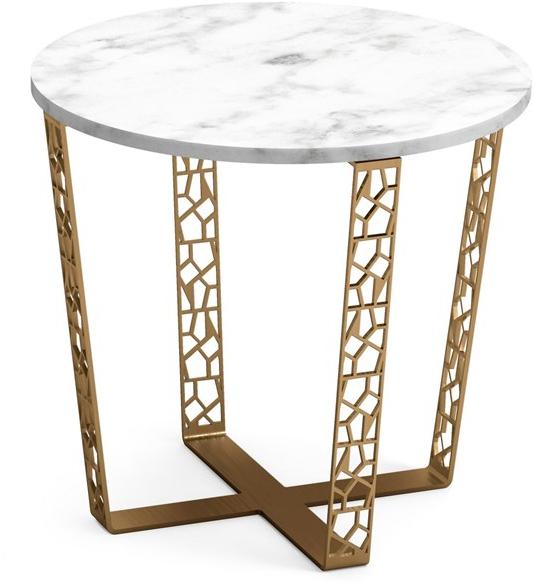 ALBEDO Круглый журнальный столик из каррарского мрамора и металла sun-id-1461306 - Вид №2