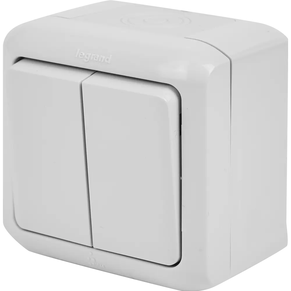 Выключатель накладной Legrand Quteo 2 клавиши цвет серый STLM-2034512