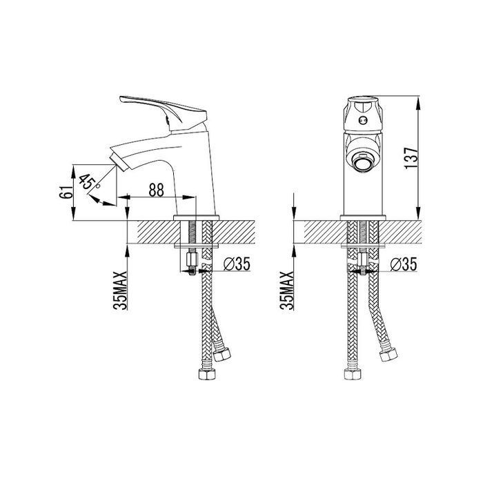 NEVSB00M01 Milardo Neva Смеситель для умывальника Neva Россия  - Вид №5