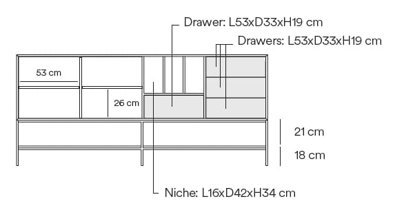 Шкаф из МДФ с распашными дверцами и ящиками TEULAT Platt ARCH-00010353 - Вид №5