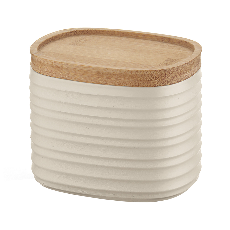 18180179 Банка для хранения с бамбуковой крышкой tierra, 500 мл, бежевая Guzzini 