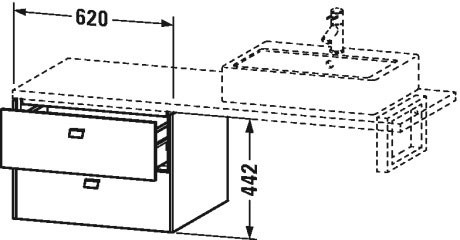 BR513804949 Brioso Шкафчик для консоли Графит матовый, декор Duravit - Вид №1