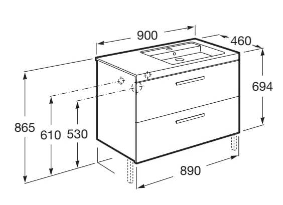 Подвесной шкаф с одной раковиной со встроенной раковиной Roca Prisma ARCH-00031879 - Вид №32