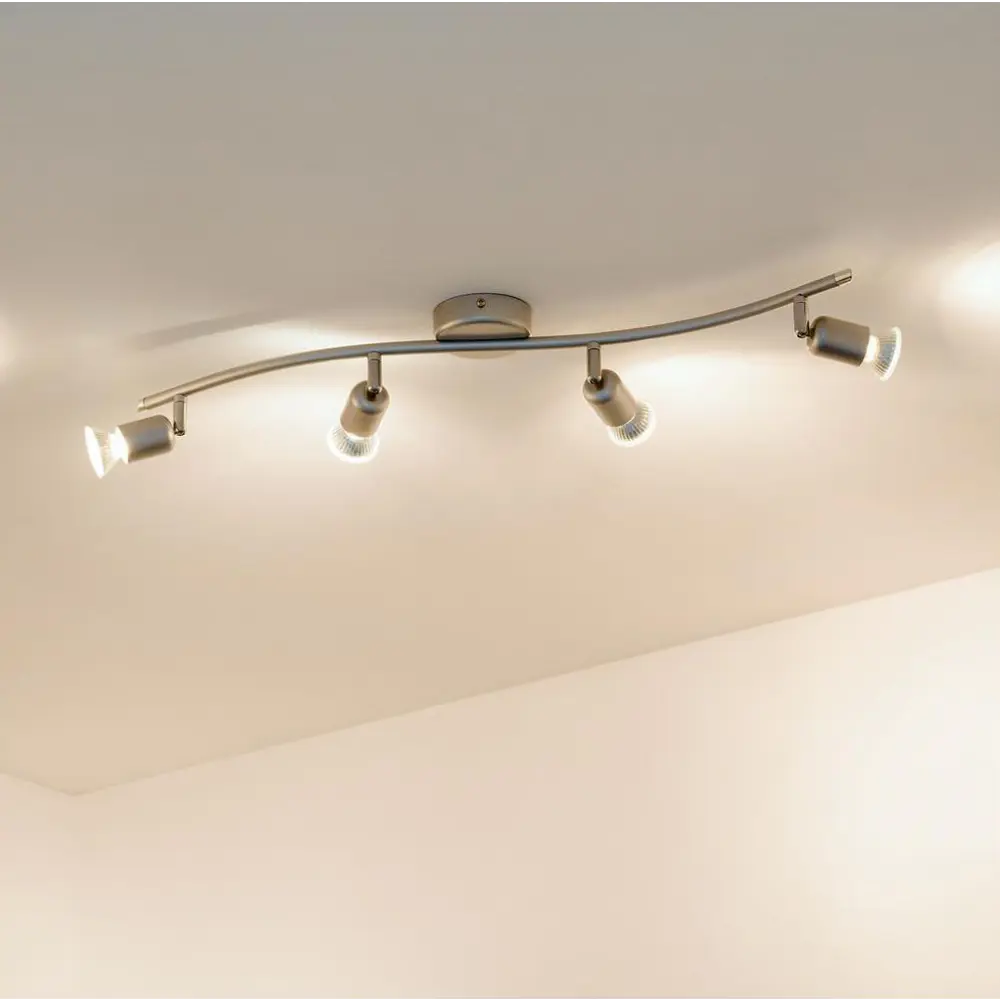 Спот поворотный Basic 4 лампы GU10 10 м² цвет серебристый Santreyd STLM-2198315 - Вид №1