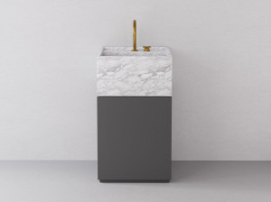 Деревянный напольный шкаф для ванной комнаты