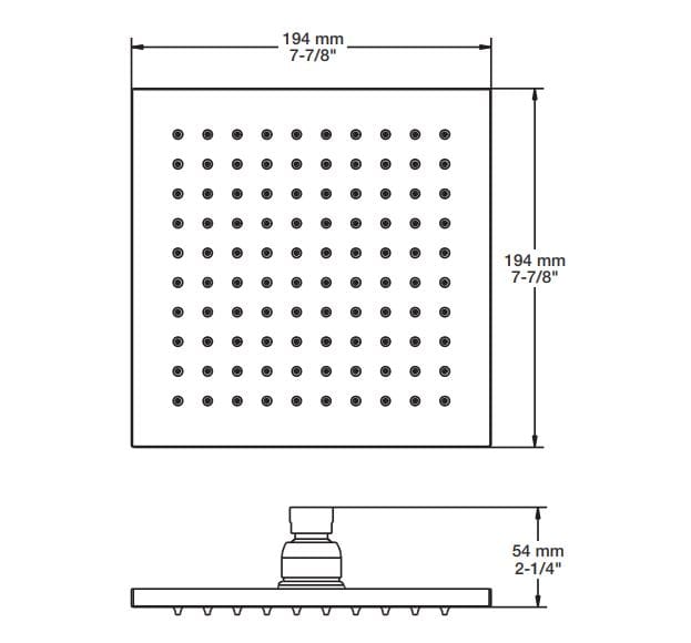 Квадратная потолочная душевая головка BARIL TET-0811-02 ARCH-00037093 - Вид №2