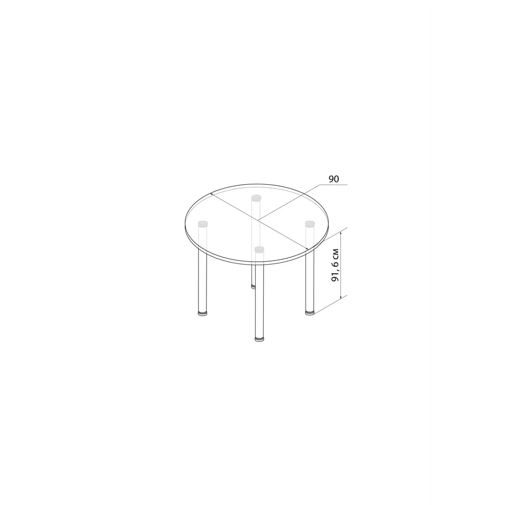 Стол кухонный круглый Delinia Версаль 4 персоны 90x90 см стекло Кухонный стол STLM-2127929 - Вид №6