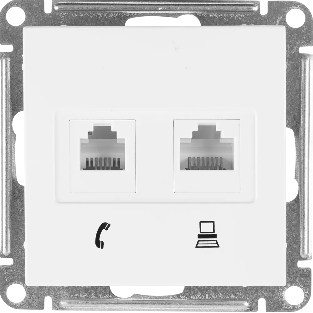SYSTEME ELECTRIC W59 - Двойная розетка RJ11+RJ45 для телефона и интернета 18799130 STLM-0012740