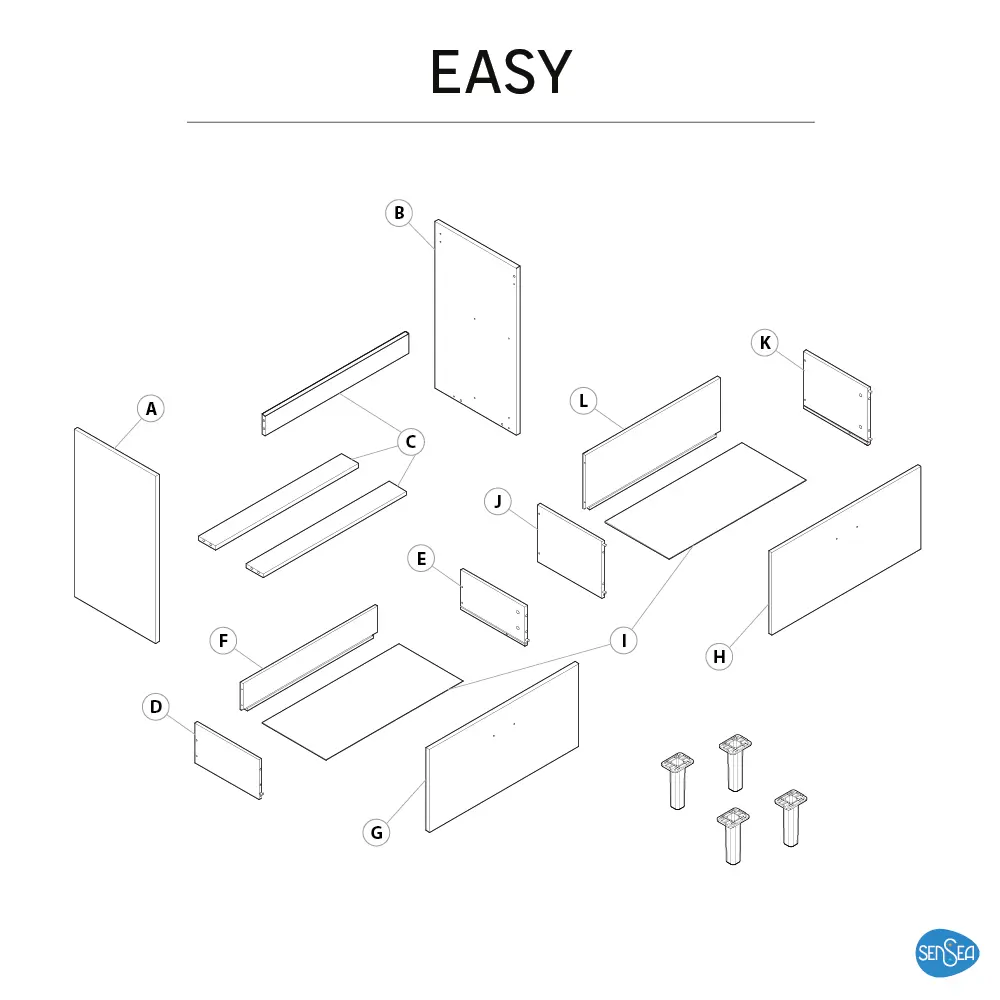 Тумба под раковину напольная Sensea Easy 50 см с двумя ящиками цвет белый 86197266 STLM-2091549 - Вид №14