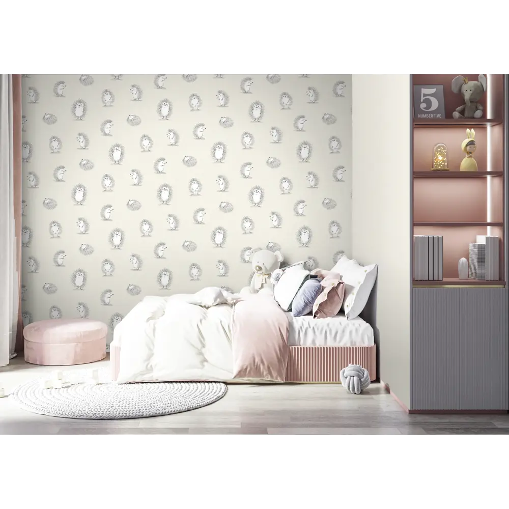 Обои флизелиновые Ateliero Ежики бежевые 1.06 м AT88292-02 Ёжики STLM-2119168 - Вид №4