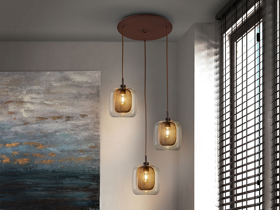 109069 Подвесной светильник 3L шоколадный Schuller Fox - Вид №1