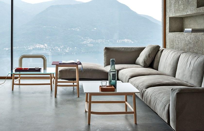 Wiener GTV Design Квадратный журнальный столик из дерева и стекла Single curve sun-id-1454608 - Вид №4