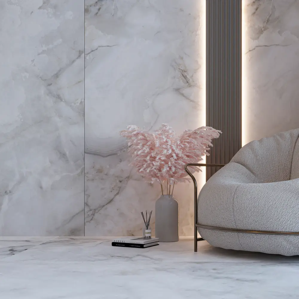 Глазурованный керамогранит Abgres Statuario 80x160 см 2.56 м² матовый цвет белый Santreyd STLM-2022936 - Вид №3