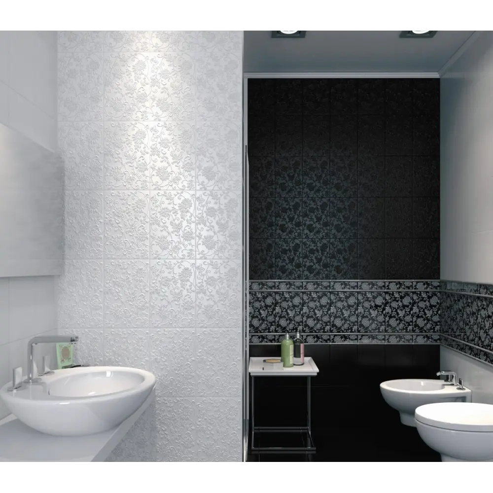 Декор «Аджанта цветы» 20х30 см цвет чёрный Kerama Marazzi STLM-2063343 - Вид №4