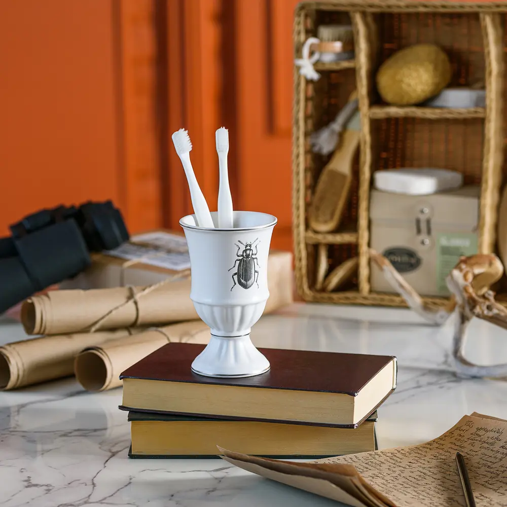 Стакан для зубных щеток Buzz Fauna керамика цвет белый Santreyd STLM-2163510 - Вид №3