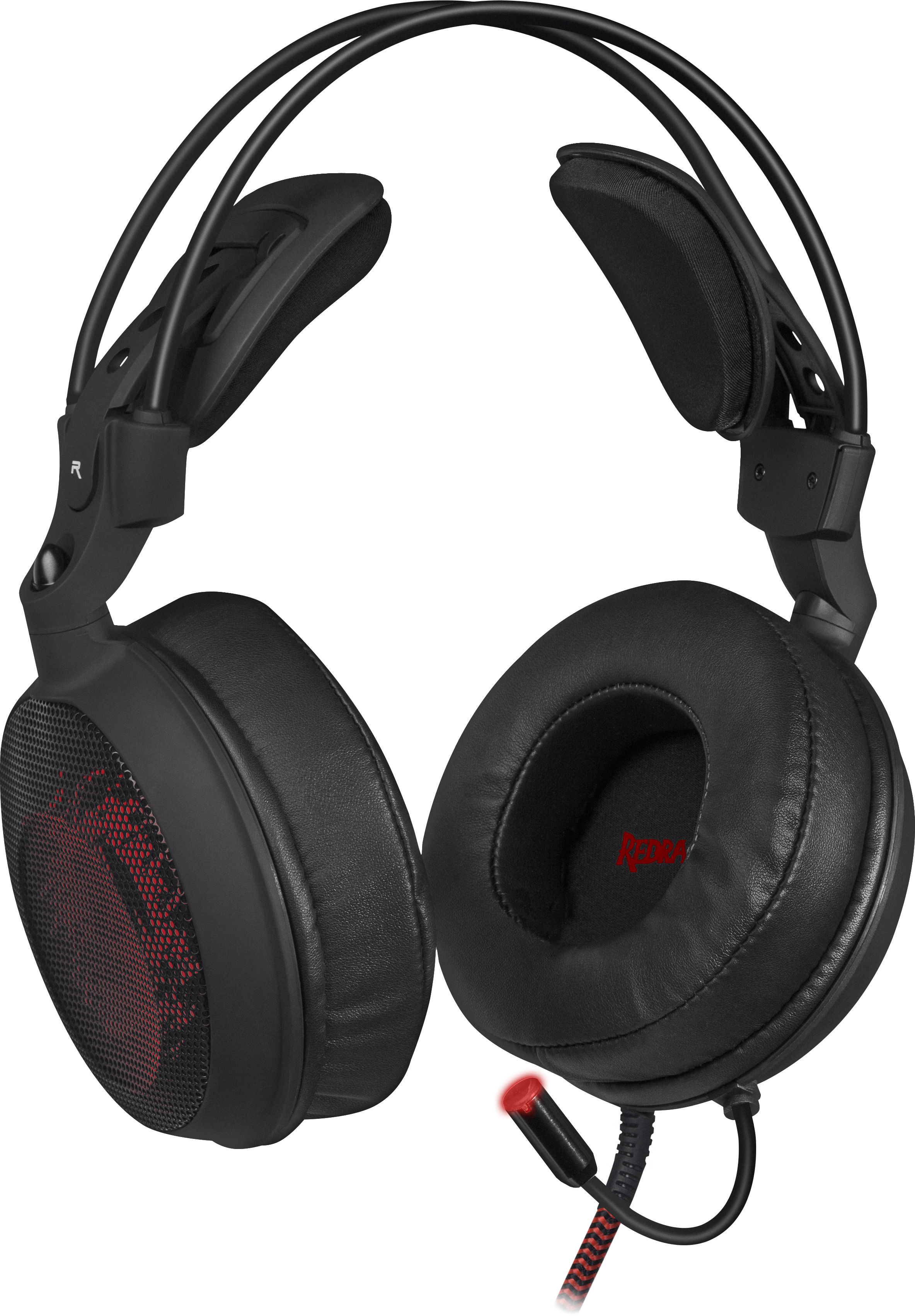 64213 игровая гарнитура delirium черный+красный, провод 2 м Redragon Santreyd  - Вид №1