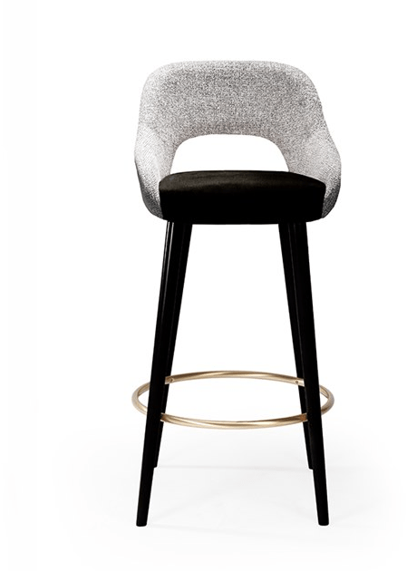 Mambo Unlimited Ideas Табурет, обитый тканью, со спинкой и подставкой для ног Lola sun-id-1433258 - Вид №1