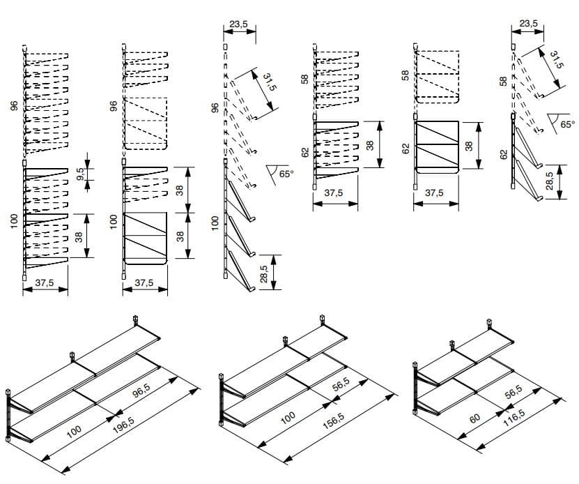 Секционный настенный книжный шкаф Caimi Brevetti Сократ ARCH-00076729 - Вид №3