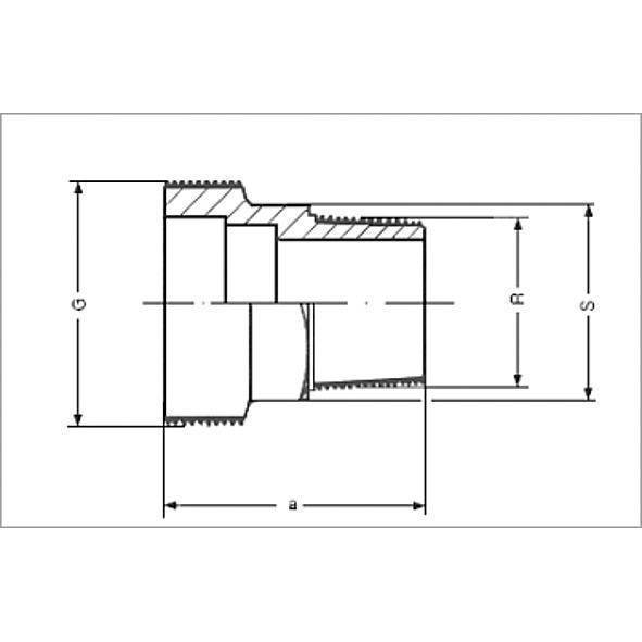 14376G341 SANHA 4376G резьб.соед. с плоск.упл., переход на НР, бронза 3/4x1 мм  - Вид №1