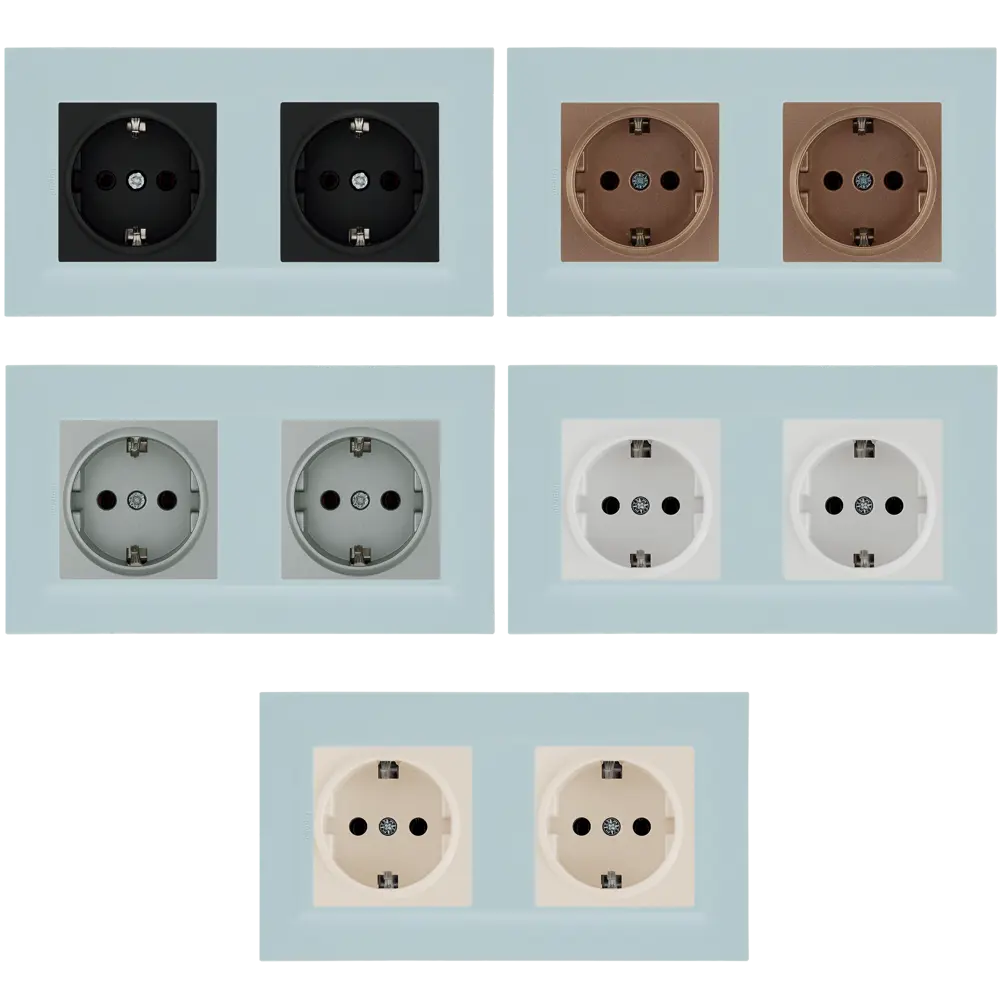 Рамка Legrand Structura для розеток и выключателей, 2 поста, матовая голубая 82064617 STLM-0018607 - Вид №1