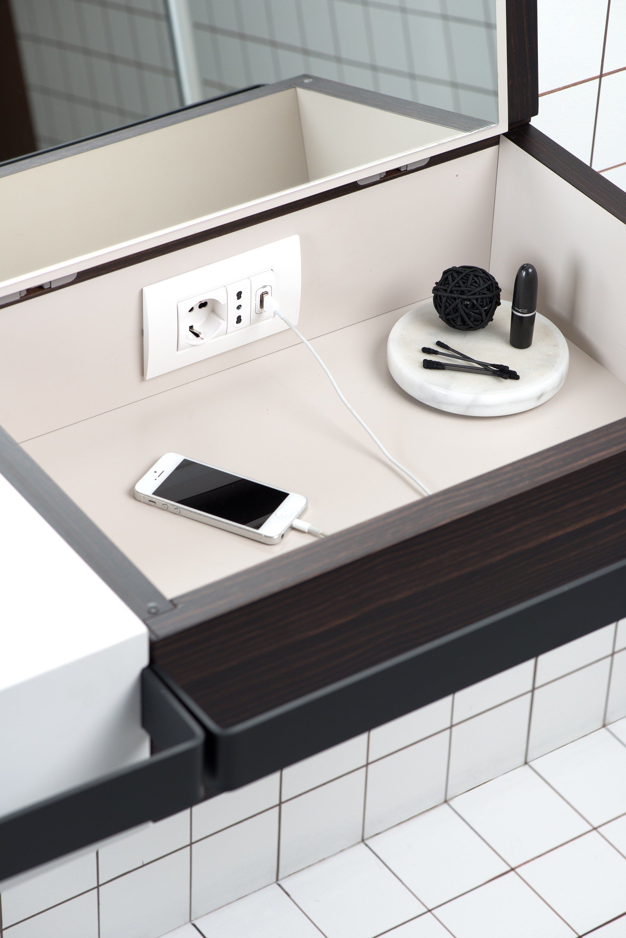 Деревянный подвесной шкаф для ванной комнаты EVER Life Design ссылка ARCH-00013059 - Вид №4