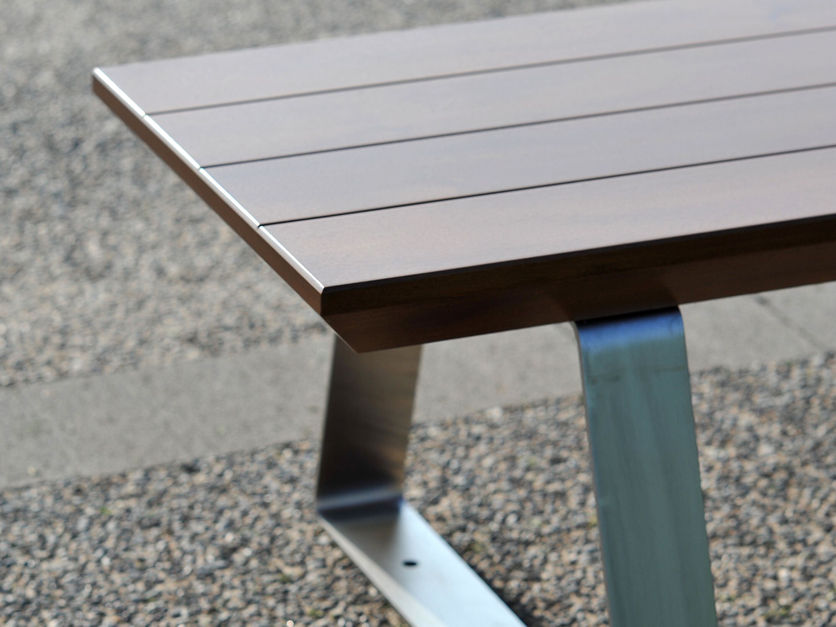 Стальная и деревянная скамья без спинки Viscio Urban Design ARCH-00036609 - Вид №2