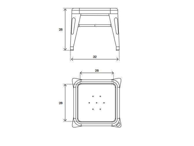 Стальной низкий стул Tolix M ARCH-00109237 - Вид №3
