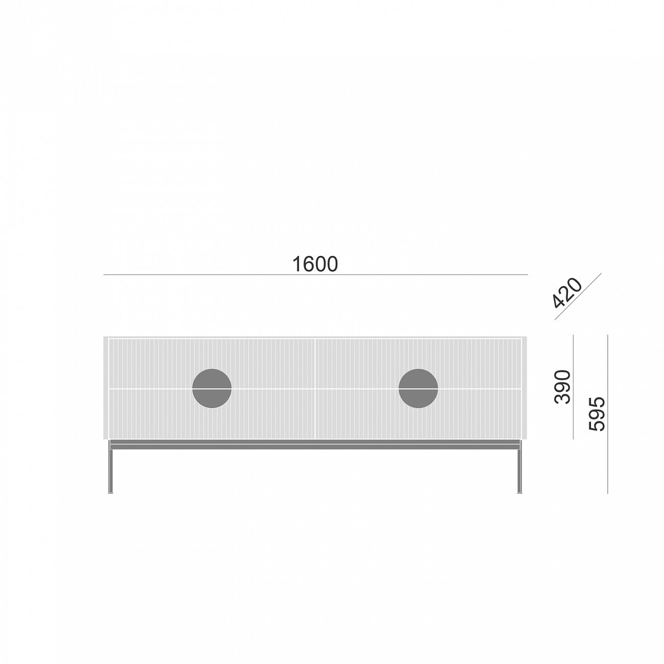 Тумба под телевизор белая Alto BRAGIN DESIGN LIVING 00-3974634 Белый - Вид №2
