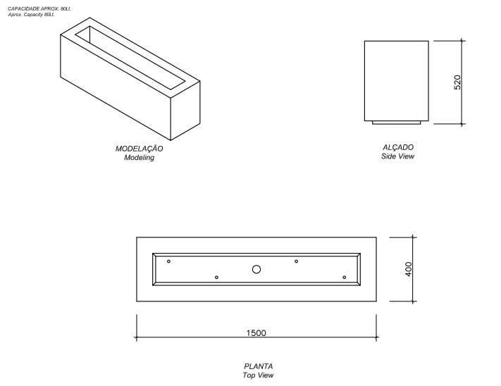 Прямоугольная бетонная плантатор amop основы ARCH-00043826 - Вид №2