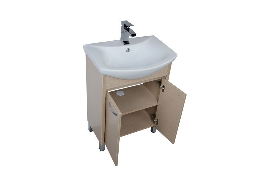 Тумба под раковину Aquanet Донна 60 светлый дуб (2 дверцы) sun-id-275361 - Вид №2