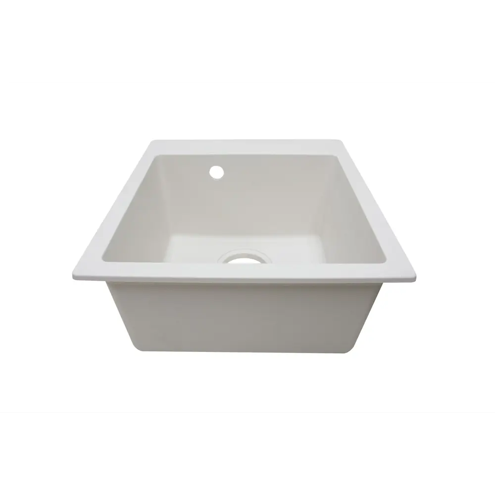 Мойка для кухни врезная KONSENSA 48x43 см глубина чаши 20 см кварц цвет белый Lm 43x48 STLM-2088660 - Вид №4