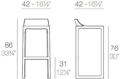 VONDOM Высокий садовый табурет из полипропилена Wall street sun-id-1452397 - Вид №8