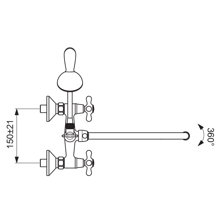 BA129AA Смеситель для ванны/душа VIDIMA RETRO - Вид №2