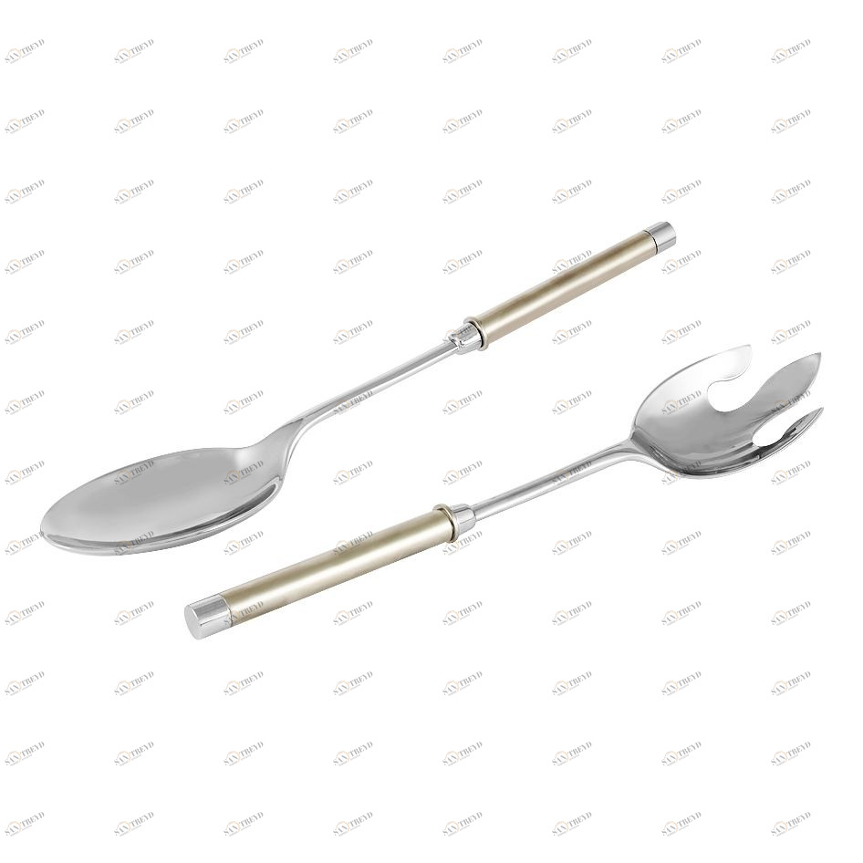 Вилка и ложка стальные для салата серебряные "Перле" REGENT ПЕРЛЕ 00-3946615 Серебро 