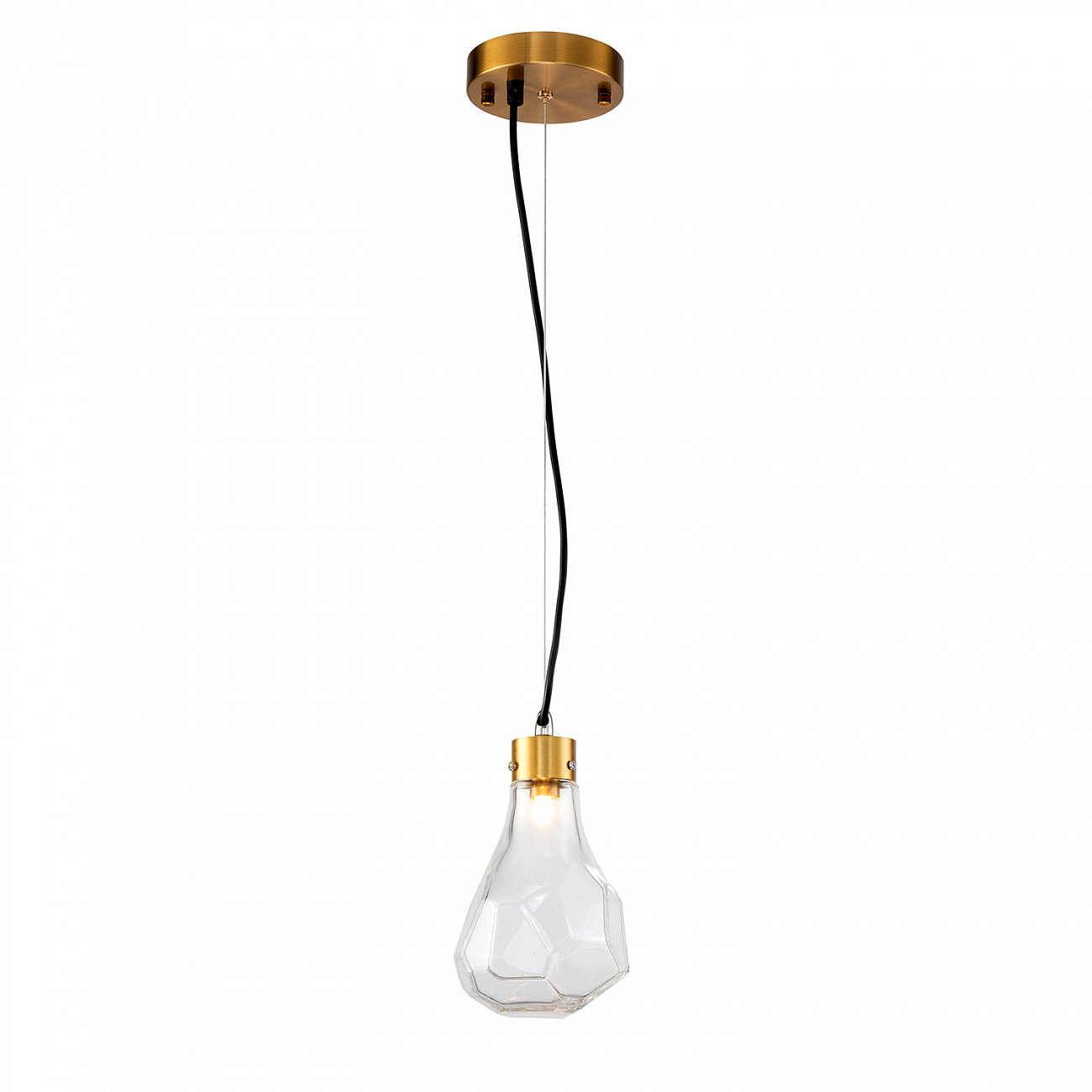 Светильник подвесной 20х13 см прозрачный Delight Collection KR1197P-1 brass/clear DELIGHT COLLECTION ДИЗАЙНЕРСКИЕ 00-3882356 Золото;прозрачный  - Вид №2