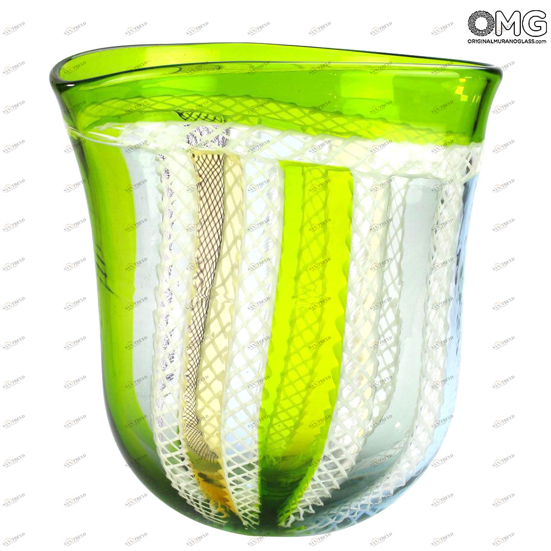 4682 ORIGINALMURANOGLASS Ваза Баттерфлай - Афро Челотто - муранское стекло OMG 17 см 