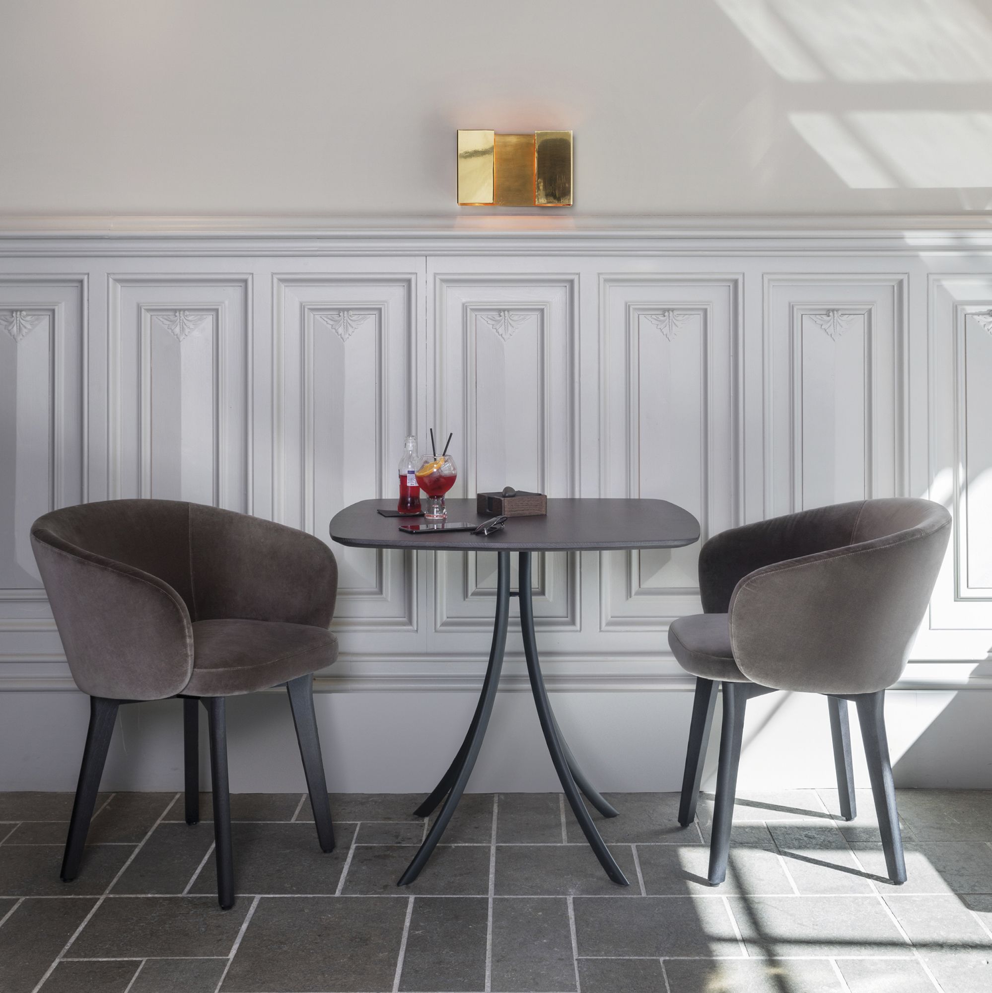 Мягкий тканевый стул с подлокотниками EXPORMIM HUMA ARCH-00102955 - Вид №5