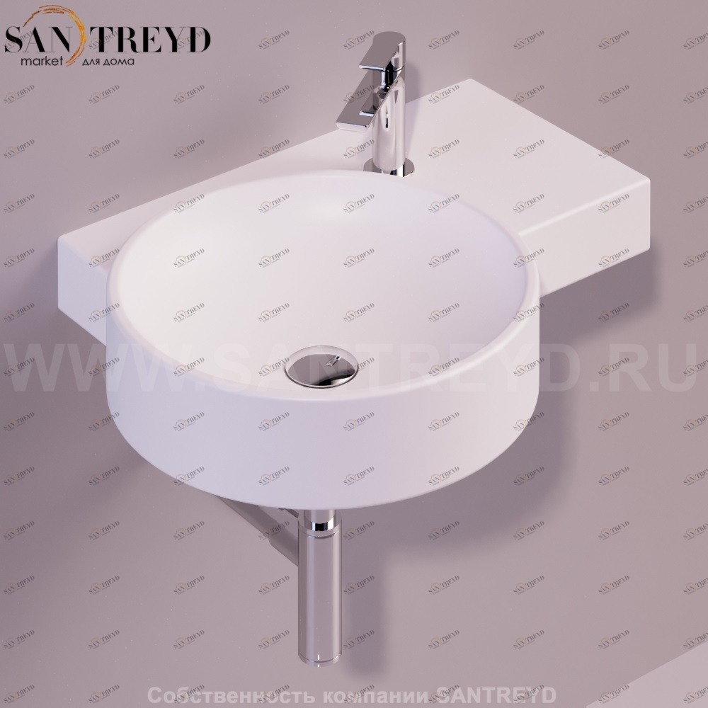 FL04BIANCOMATT Подвесная раковина настенная круглая Simas Flow белая