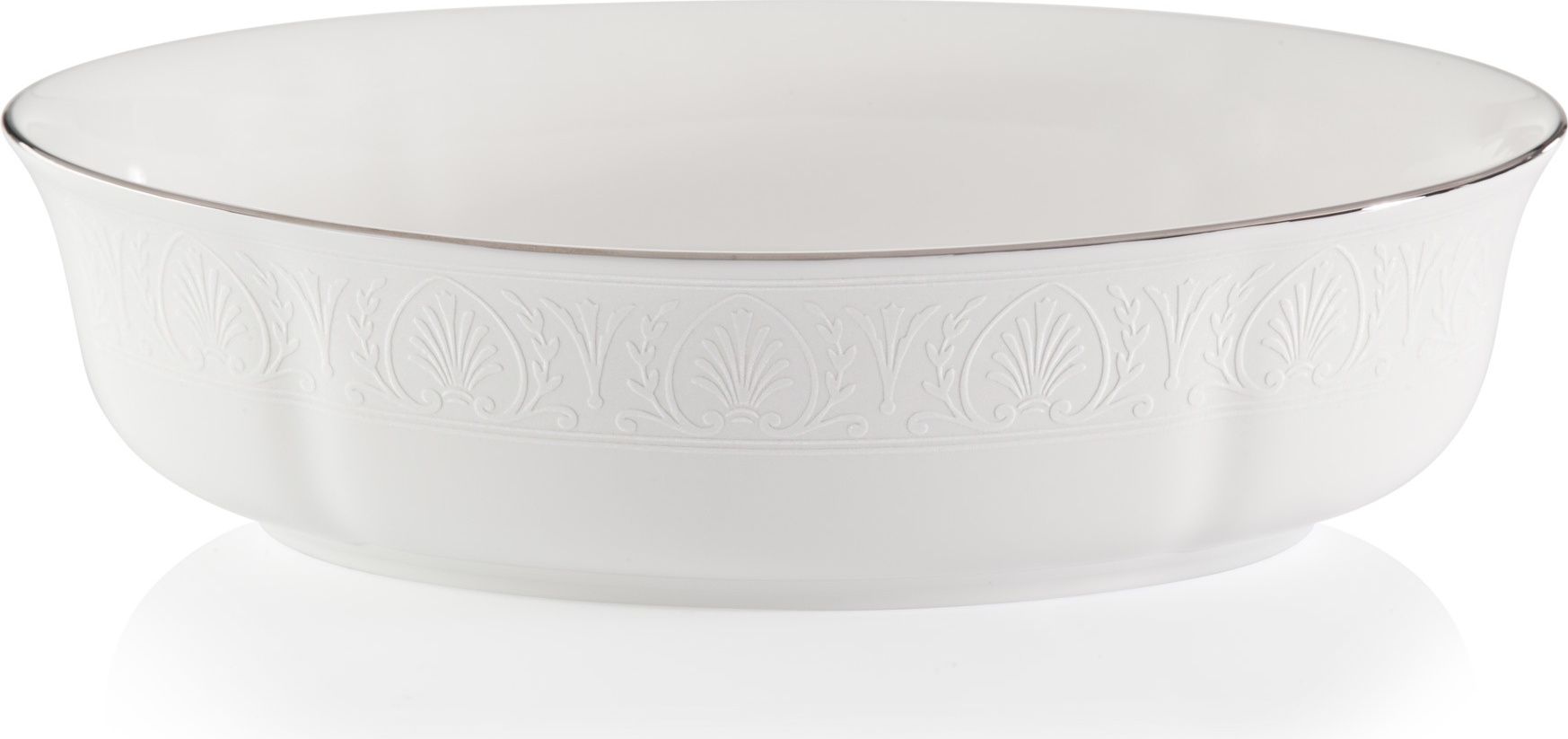 10538173 Lenox Блюдо для горячего глубокое Lenox "Ханна,платиновый кант" 21,5см Фарфор костяной 