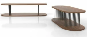 Tuna Ofis Овальный журнальный столик из фанерованной древесины Corinth