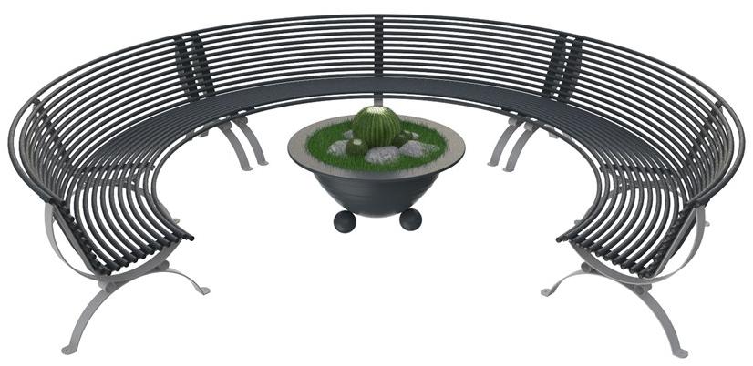 Lazzari Изогнутая металлическая скамья со спинкой Positano sun-id-1487510 - Вид №4