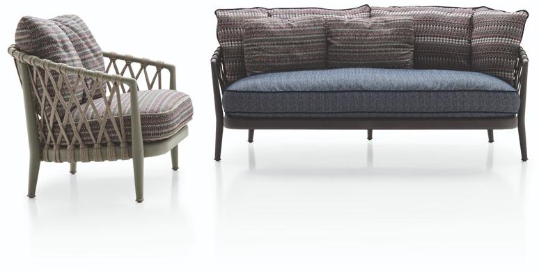 B&B Italia Outdoor Садовое кресло из ткани с подлокотниками Erica '19 sun-id-1388404 - Вид №1