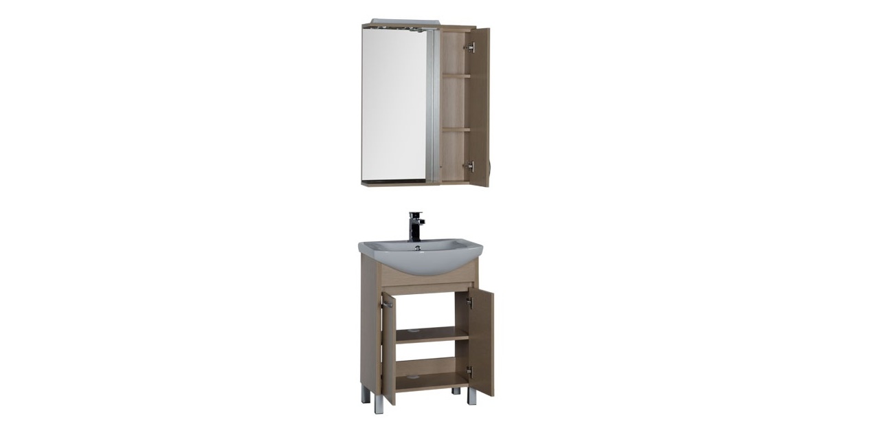 Комплект мебели Aquanet Донна 60 светлый дуб (2 дверцы) 00168932 - Вид №2